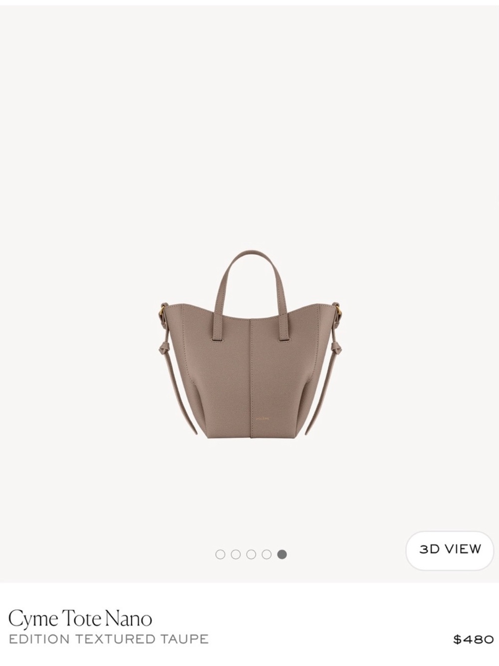 Polène Cyme Nano Tote in Textured Taupe